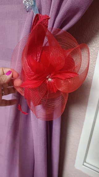 Diadema boda roja cómoda