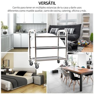 Carrito Auxiliar Cocina con Ruedas