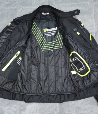 Chaqueta Moto Degend Negra con Detalles Amarillos