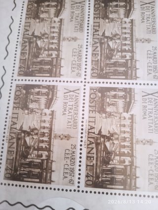 Francobolli Anniversario Trattati Roma 1957-67