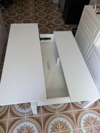 Mesa centro elevable Ikea blanca