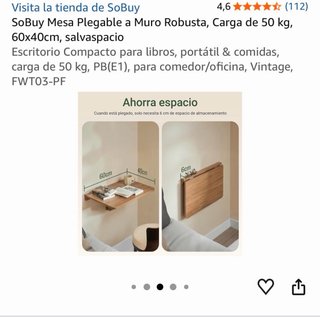 Mesa plegable SoBuy 60x40cm