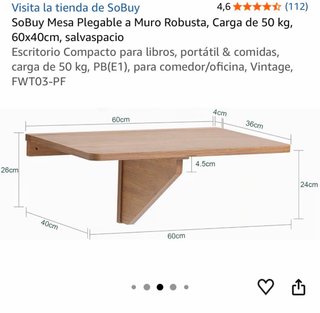 Mesa plegable SoBuy 60x40cm