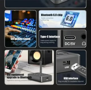 Receptor Audio Bluetooth 6.0 T89 con RCA Jack