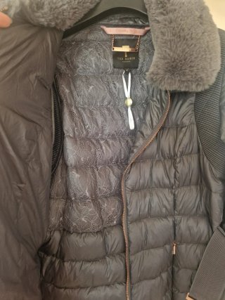 Chaqueta Ted Baker T2 M Gris Plumas