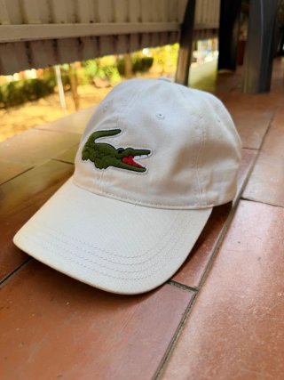 Gorra Lacoste Blanca con Logo Verde