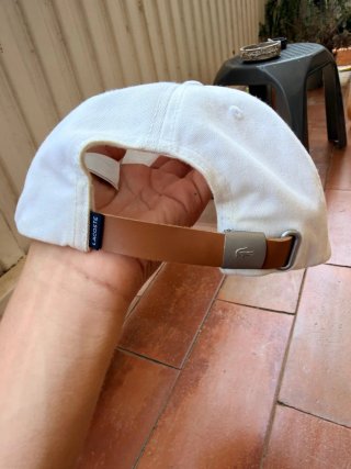 Gorra Lacoste Blanca con Logo Verde