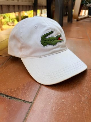 Gorra Lacoste Blanca con Logo Verde