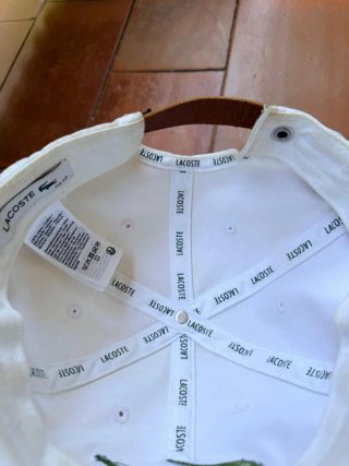 Gorra Lacoste Blanca con Logo Verde