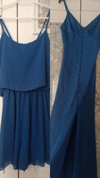Vestido largo abotonado y mono corto