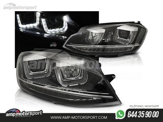 FAROS DELANTEROS LED PARA VOLKSWAGEN GOLF 7 NEGRO 2012-2017