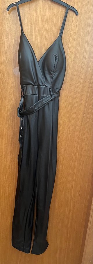 Mono largo mujer negro efecto piel