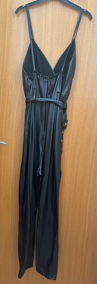 Mono largo mujer negro efecto piel