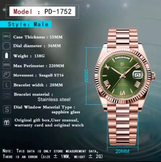 Reloj PAGANI DESIGN Automático Hombre Oro Verde