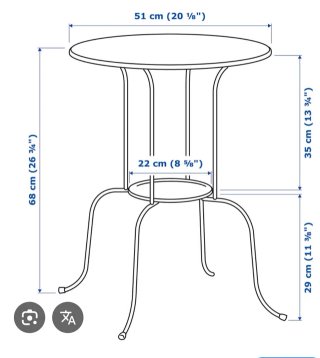 Mesa auxiliar redonda Ikea Lindved blanca