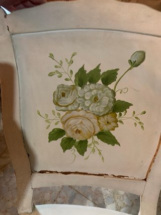Silla de madera pintada a mano vintage