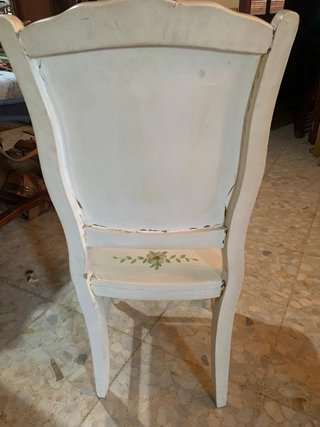 Silla de madera pintada a mano vintage