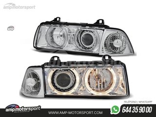 FAROS DELANTEROS OJOS DE ANGEL PARA BMW SERIE 3 E36 / BERLINA / TOURING / COMPACT