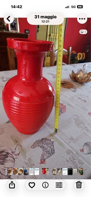 Vaso ceramica S.I.C. Made in Italy rosso