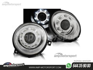 FAROS DELANTEROS OJOS DE ANGEL PARA VOLKSWAGEN LUPO 1998-2005