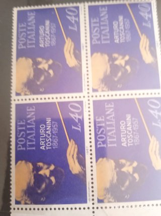 4 Francobolli L.40 Poste Italiane Arturo Toscanini