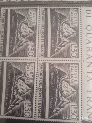 Francobolli Italia Traforo Monte Bianco L.30