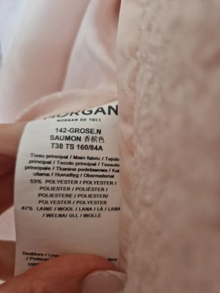 Abrigo Morgan rosa talla 38