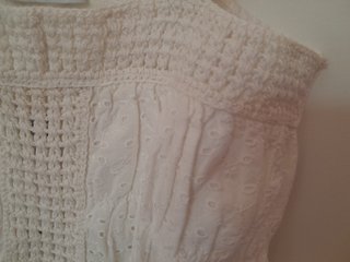 Top Mango Crochet Tirantes Blanco Talla S nuevo