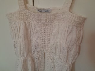 Top Mango Crochet Tirantes Blanco Talla S nuevo