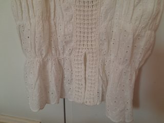 Top Mango Crochet Tirantes Blanco Talla S nuevo