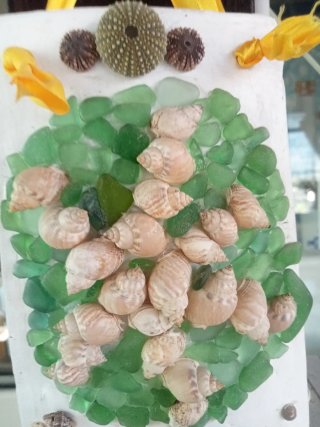 Tegola decorativa tema mare conchiglie