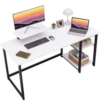 Escritorio con Estante Monitor Blanco