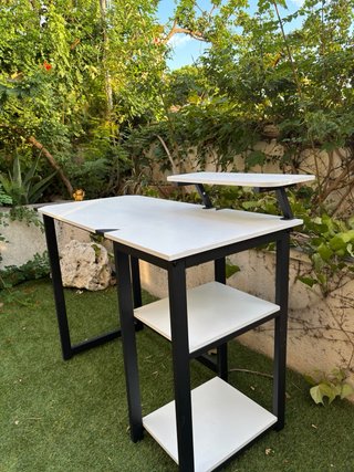 Escritorio con Estante Monitor Blanco