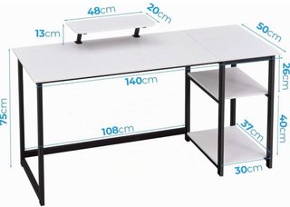 Escritorio con Estante Monitor Blanco
