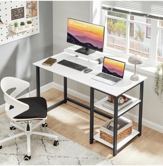 Escritorio con Estante Monitor Blanco