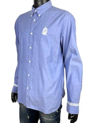 Marina Yachting Camicia Uomo 43 \ XL Slim Azzurra