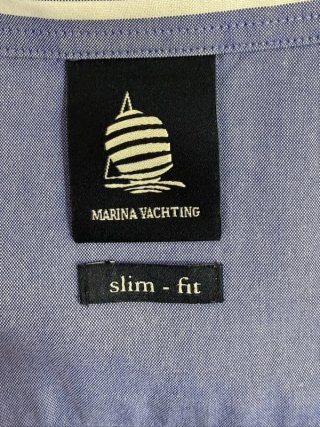 Marina Yachting Camicia Uomo 43 \ XL Slim Azzurra