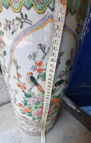 Paragüero porcelana flores y pájaros