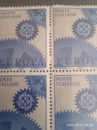 Francobolli L.90 Europa CEPT 1967