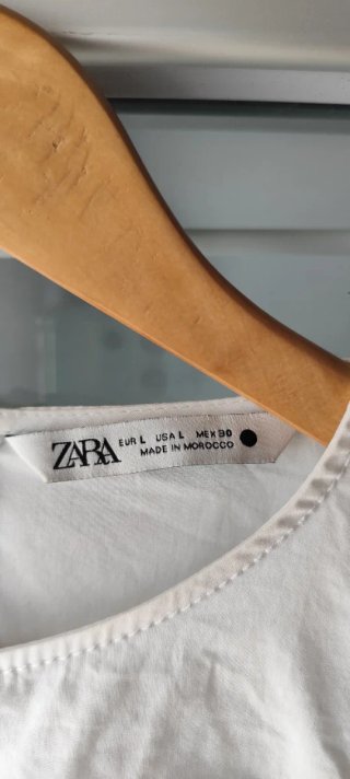 Camisa Zara manga abullonada blanca