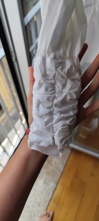 Camisa Zara manga abullonada blanca