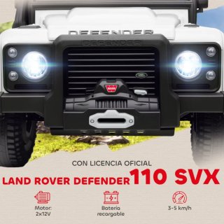 Coche eléctrico infantil Defender Blanco