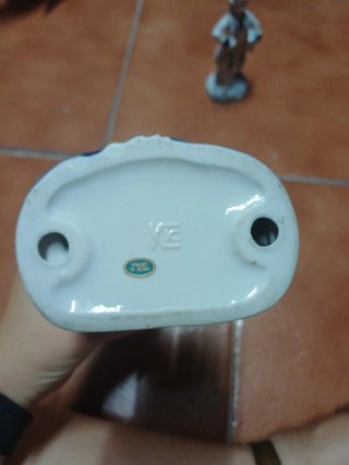 Conjunto figuras porcelana azul y blanco