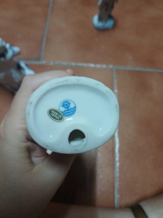 Conjunto figuras porcelana azul y blanco