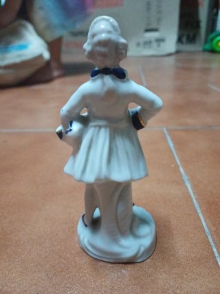 Conjunto figuras porcelana azul y blanco