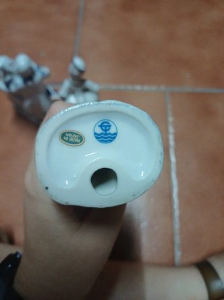 Conjunto figuras porcelana azul y blanco