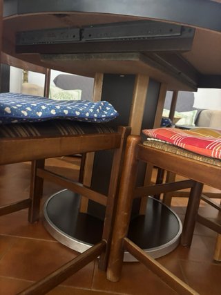 Tavolo rotondo allungabile in legno