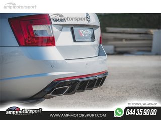 DIFUSOR TRASERO SKODA OCTAVIA MK3 RS 2013-2019 NEGRO BRILLO