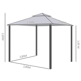Pérgola mosquitera gris y negra
