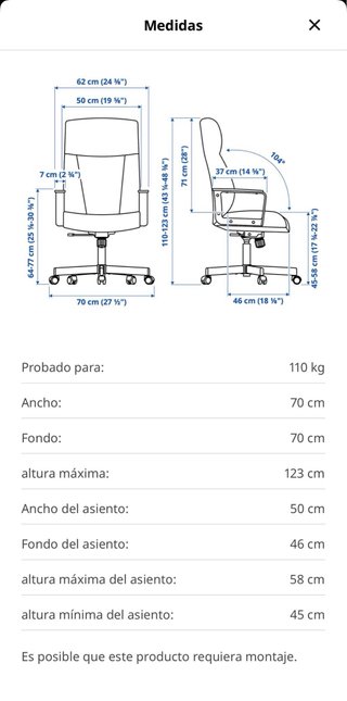 Silla giratoria beige y gris